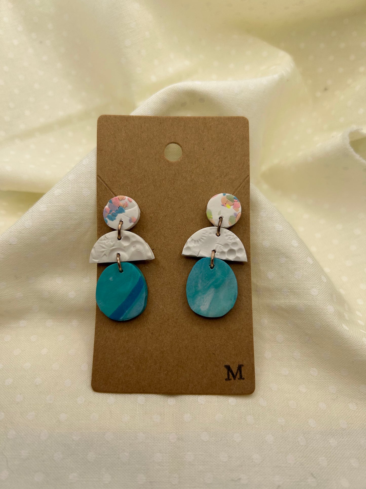 Teal Summer Confetti Earrings