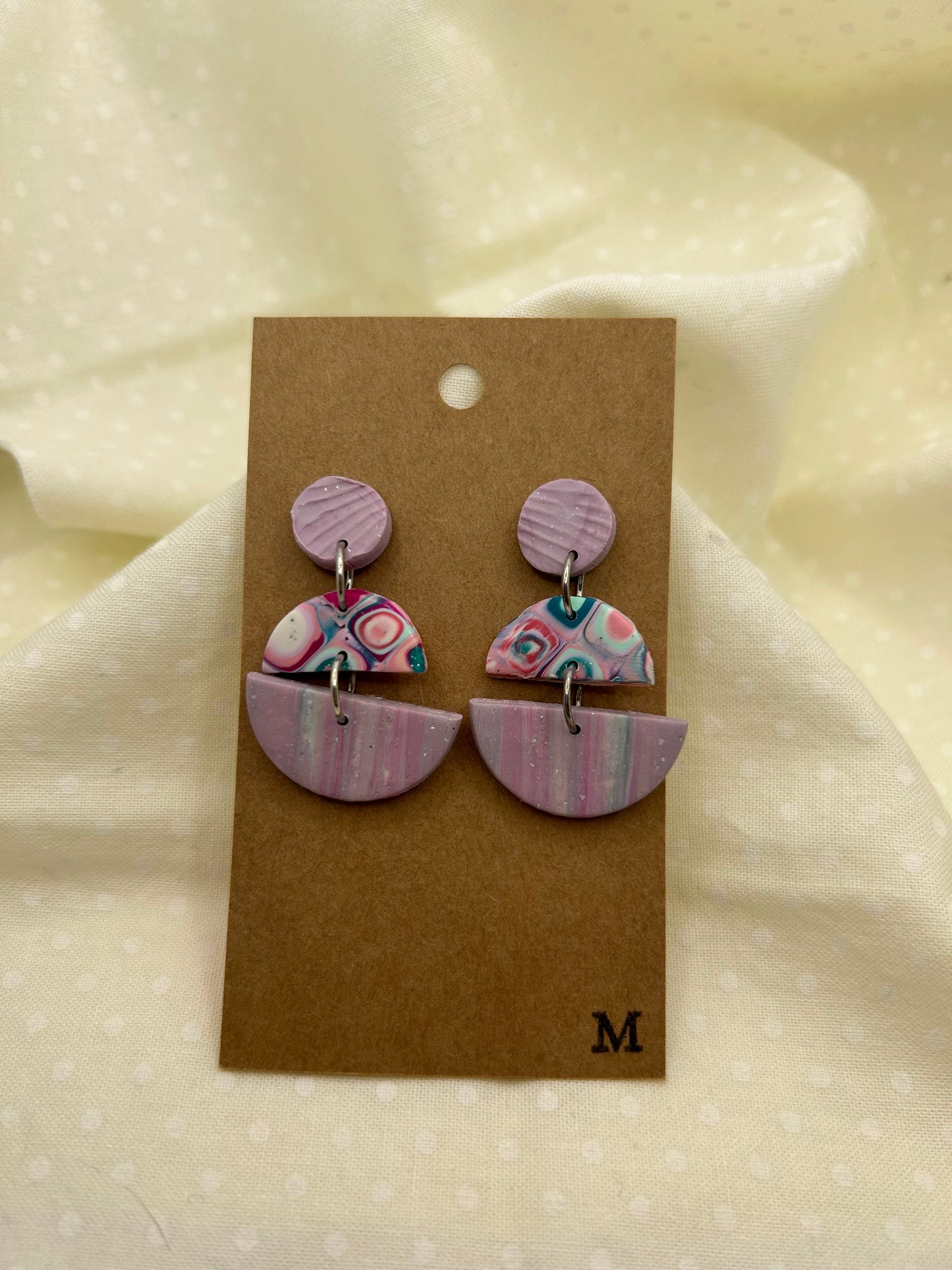 Retro 70s Purple Earrings