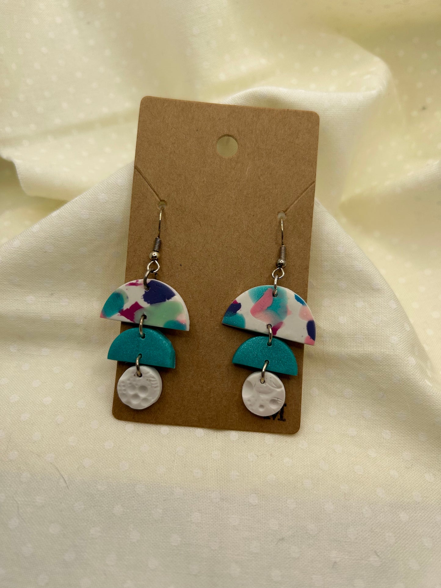 Colorful Sparkly Teal Earrings