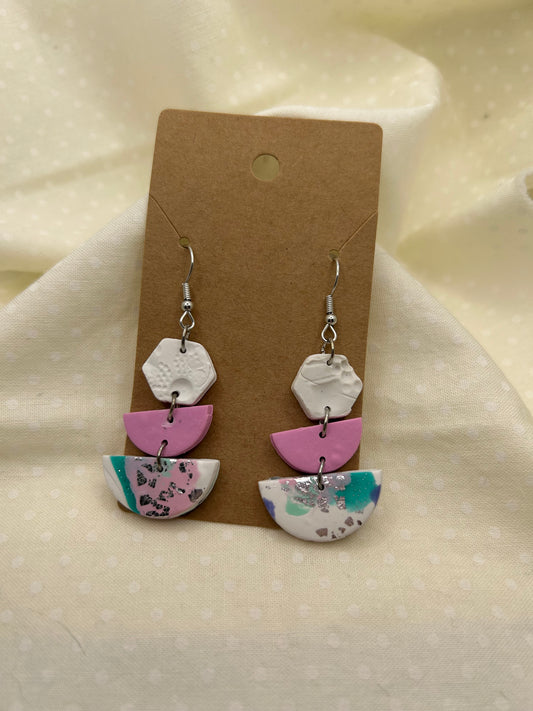 Colorful Pink & Purple Earrings