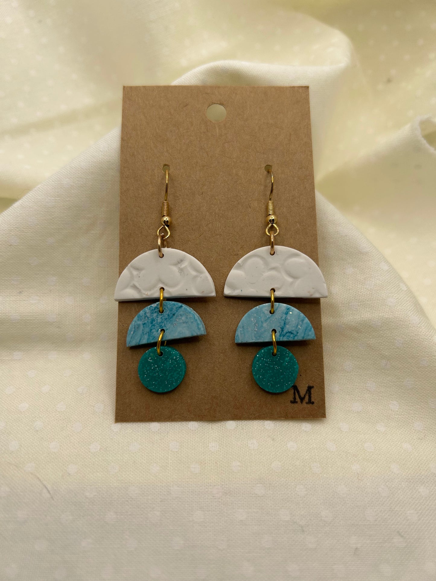 Teal Floral Lace Earrings