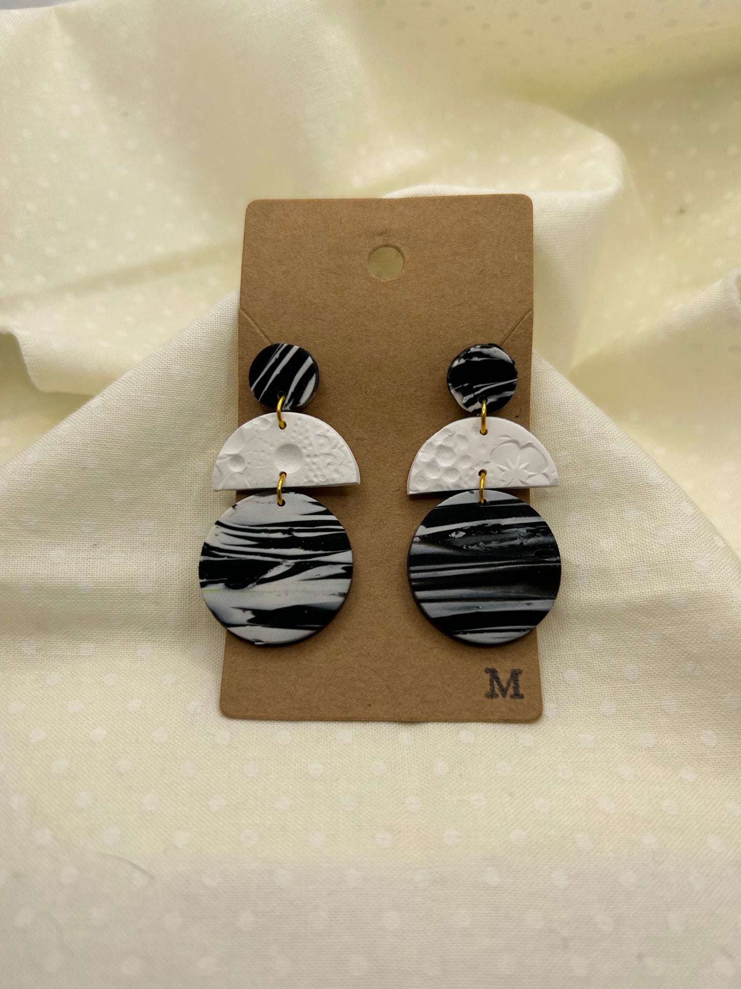 Black & White Marble Earrings